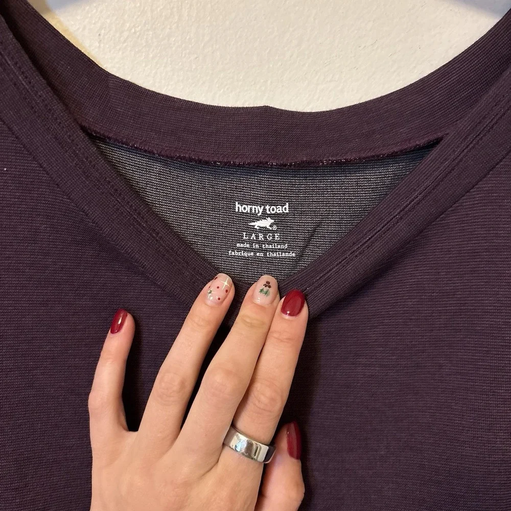 Horny Toad Nixi Dress‎ Purple Knit Drop Waist L Outdoors Hiking Camping - Picture 4 of 9